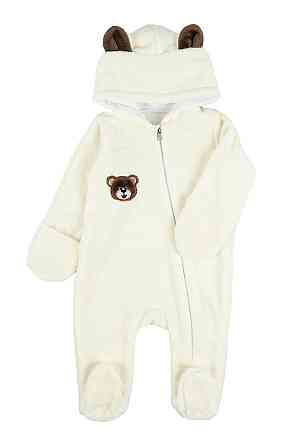 Комбинезон теплый для новорожденных с ушками, велсофт  топ Крохатушка одяг Киев