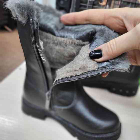 Детские зимние полусапожки черные для девочек 29,30 Николаев