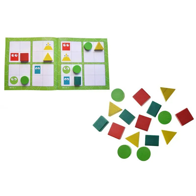 Дерев'яна дитяча логічна гра "Судоку геометричне" QB800-001, 16 елементів Вінниця - фото 2