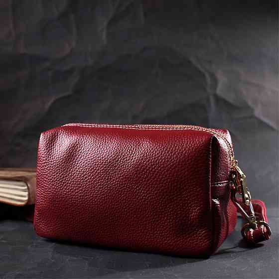 Цікава жіноча сумка з двома ременями з натуральної шкіри (Vintage) Київ