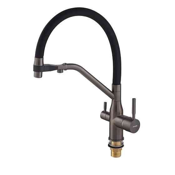 Кухонный смеситель MixxusPremium Gravity 021 графитовый с черным отражающим покрытием (MI6979) Харьков