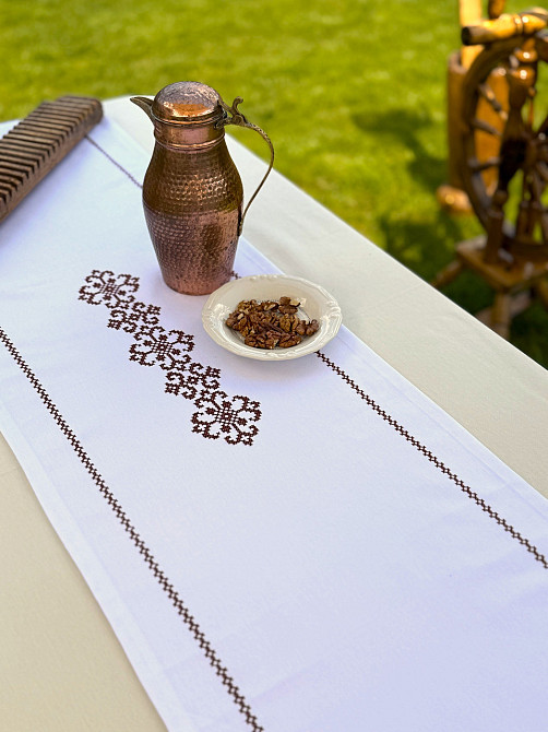 Ecotton Ранер доріжка Ecotton 45x170 см для обіднього столу водовідштовхувальна в етно-стилі бі Киев - изображение 5