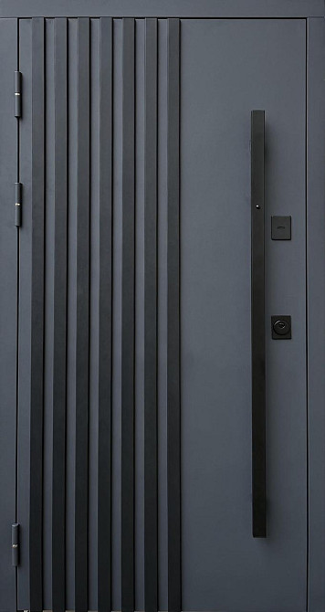 Двері вуличні Форт-М  модель Ніцца ТЕРМОРОЗРИВ антрацит (7016)/Білий мат Київ - фото 1