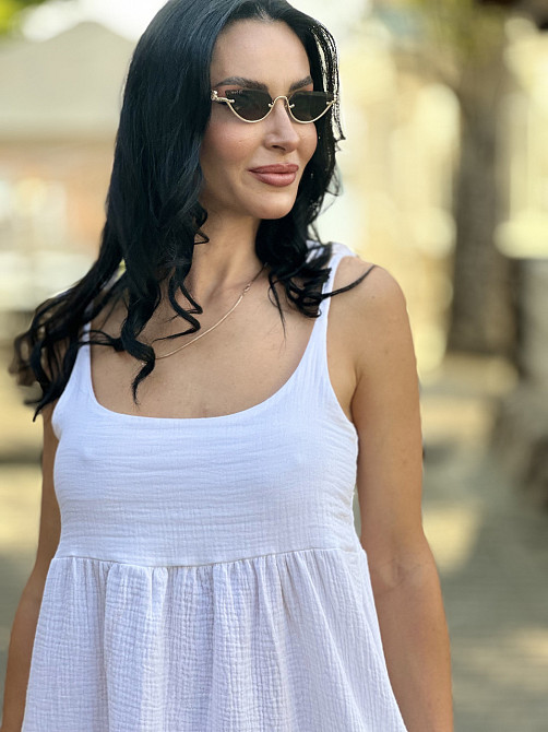 Летнее платье сарафан из муслина на бретельках Caramel 46-48, Белый Киев - изображение 7