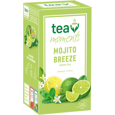Чай Tea Moments Mojito Breeze зелений 25х1.6 г (tm.00469) Вінниця - фото 2