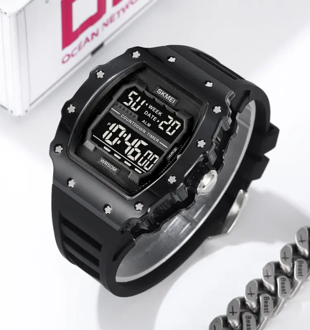 Годинник чоловічий електронний наручний Skmei 2296 Чорний Вінниця - фото 5