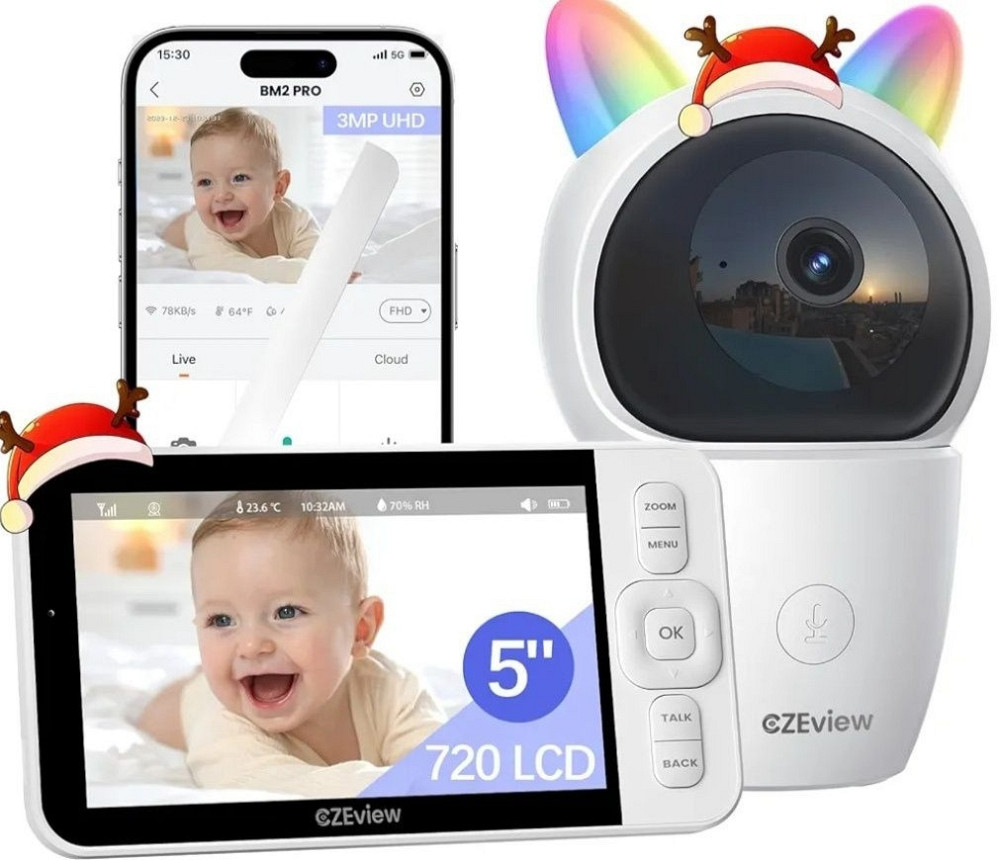 CZEview BM 2PRO відеоняня, 2K, WiFi, звук, Рух, нічне бач. нічник.НОВА. Харків - фото 5