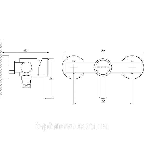 Смеситель для душа Globus Lux WIEN SBT2-105 Черновцы