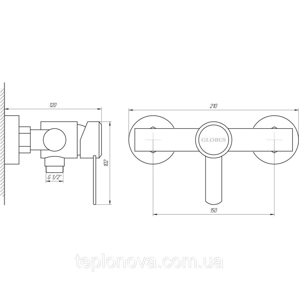 Змішувач для душу Globus Lux WIEN SBT2-105 Чернівці - фото 4