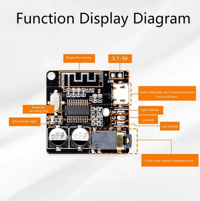 Аудио Bluetooth 5.0 XY-BT-Mini 3.7-5V Киев - изображение 4