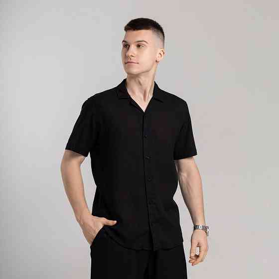 Чоловіча сорочка з коротким рукавом чорна Pobedov Marsel Київ