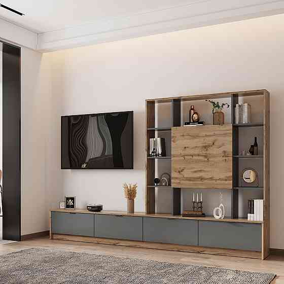 Стенка в гостиную Doros Капри 240х33х153 см Дуб тахо/Графит (DRS-011308) Львов