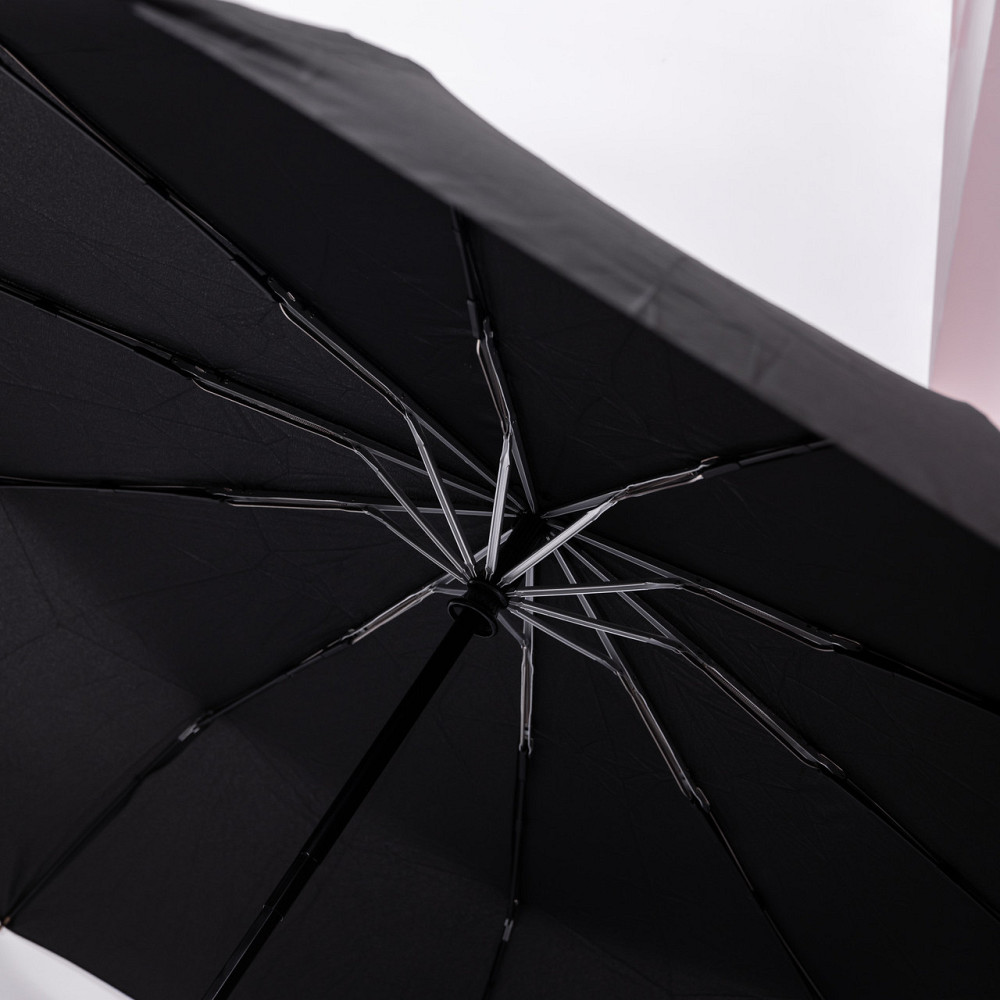 Yiwu Парасолька автоматична з дерев'яною ручкою класична з поліестеру діаметр 116 см Чорна HP-2 Коломия - фото 2