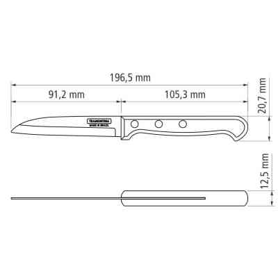 Кухонный нож Tramontina Polywood Vegetable 76 мм (21121/193) Винница