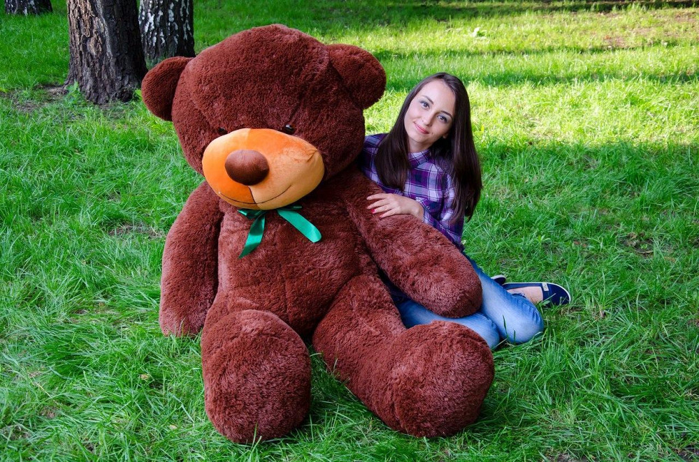 Плюшевий ведмедик М'яка іграшка Рафаель 200 см Шоколадний Тернопіль - фото 4