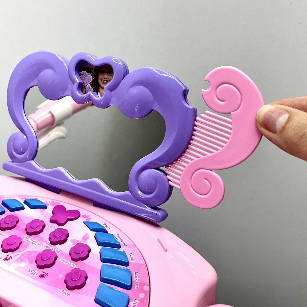 Піаніно синтезатор музичний зі стільчиком 25 клавіш з MP3 мікрофоном та регулятором гучності Рожевий (J92-01) Чернігів - фото 5