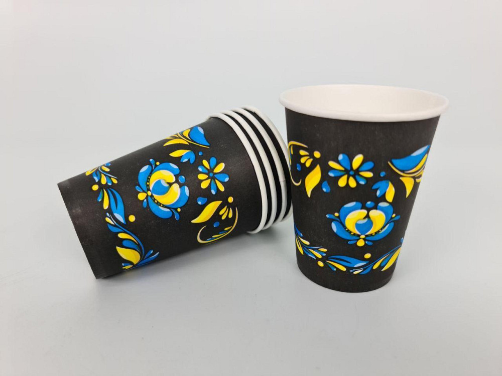 Стаканчики для кави 250 мл "Український візерунок" Маестро h9 (50 шт.) Харків - фото 4