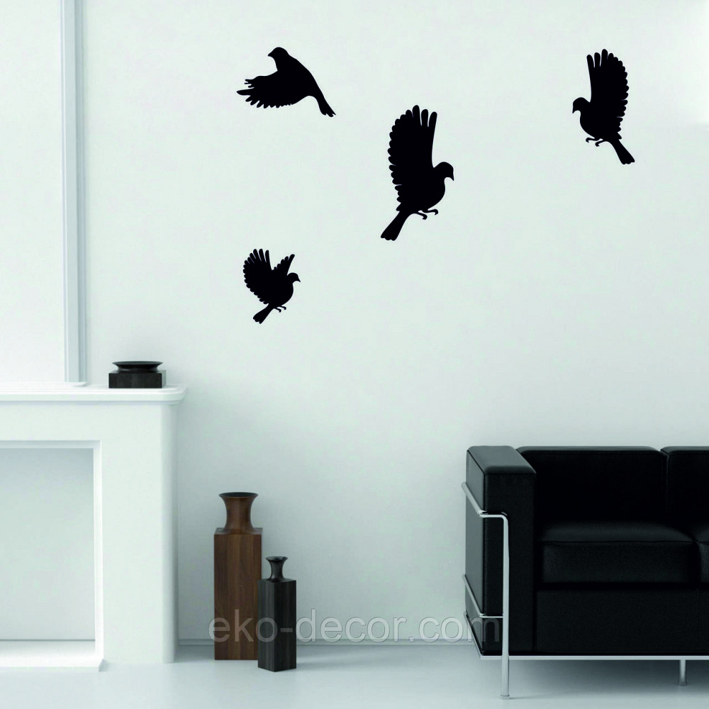 Декоративное настенное Панно «Птичка» Декор на стену(цена за 1шт) 30*16 см, Черный Киев - изображение 6