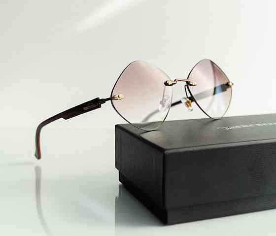 Женские брендовые безоправные очки Chrome Hearts (20870) brown Киев