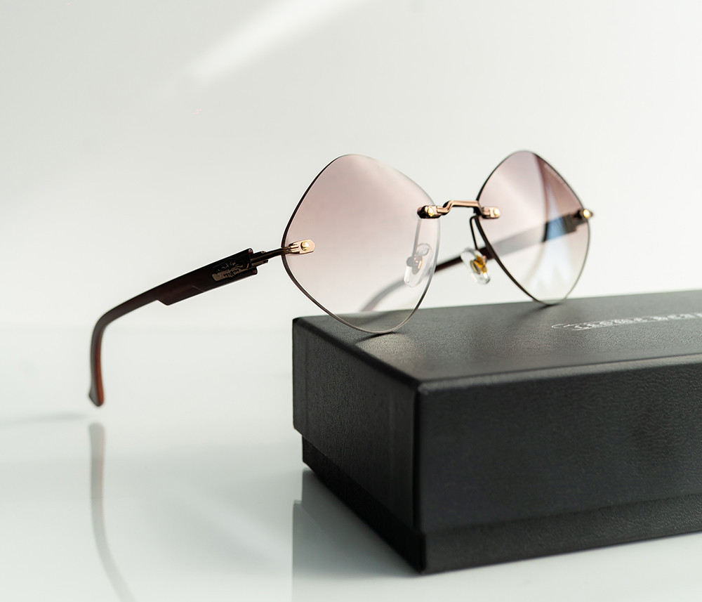 Женские брендовые безоправные очки Chrome Hearts (20870) brown Киев - изображение 3
