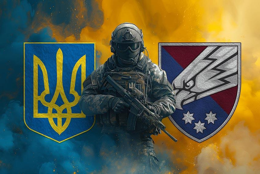 Прапор 25 ОПДБр Воїн з Гербом України 600х900 мм Запоріжжя - фото 1