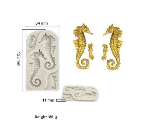 Молд рыба Морской конёк 123 на 64 мм серый Киев