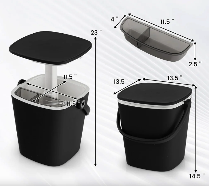 Стіл-холодильник Costway Gobar 3-в-1 з підйомною кришкою 15L чорний Киев - изображение 4