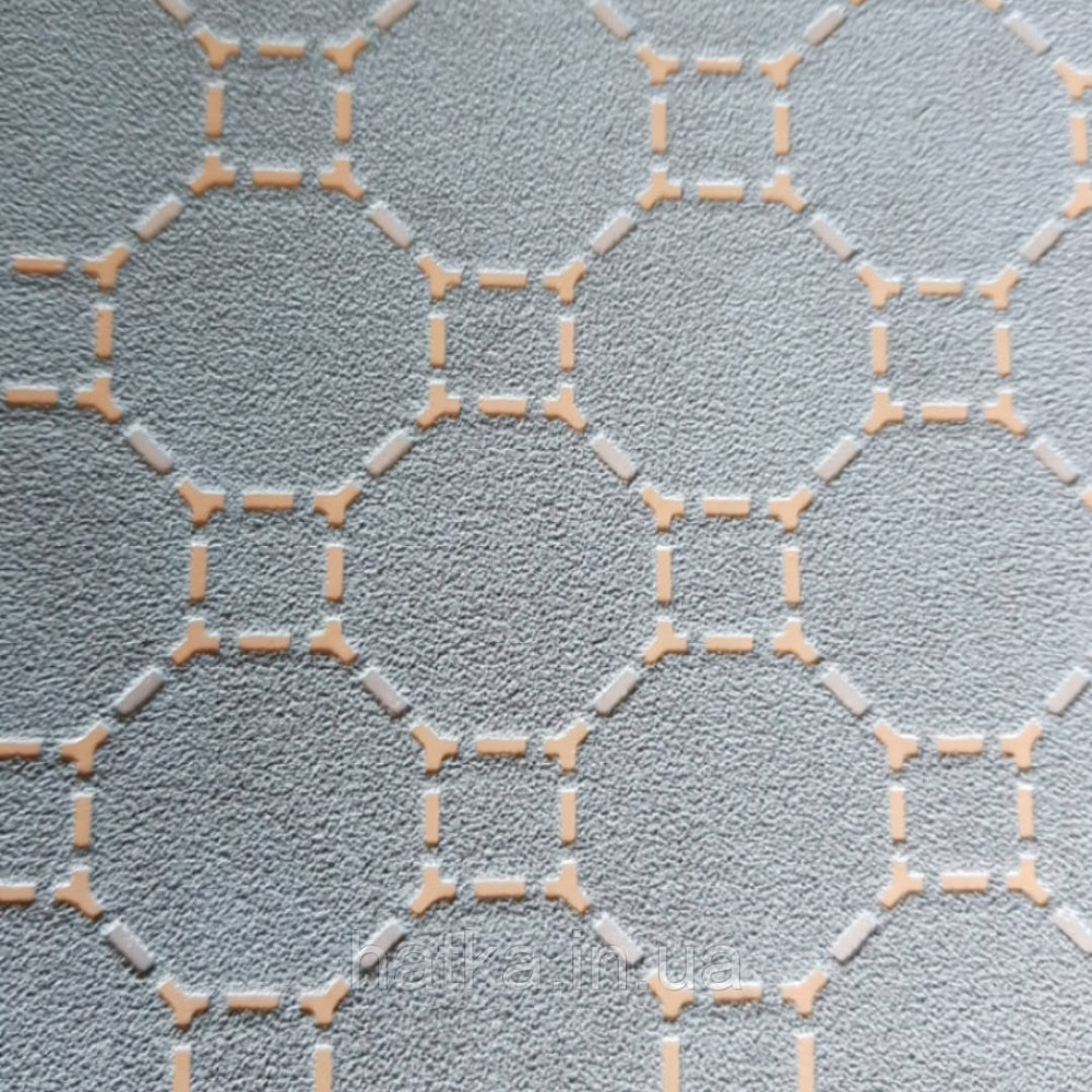 Шпалери вінілові на флізелін BN International 219721 Finesse геометрія кола квадрати золотом на бірюзовому Київ - фото 3