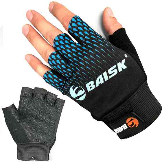 Велосипедні рукавички Baisk BSK-001 black-grey one size Синій Бровари