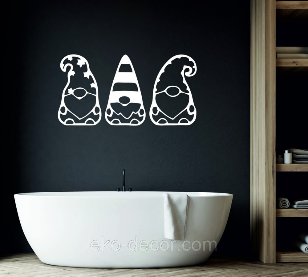 Декоративное настенное Панно «Гномики» Декор на стену 50*30 см-3 шт, Белый Киев - изображение 5