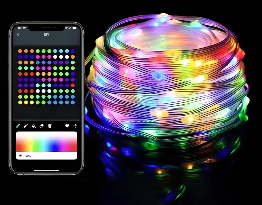 Умная смарт гирлянда Niki Light smart роса rgb управления через смартфон пульт 20 метров 200 лед Киев - изображение 2