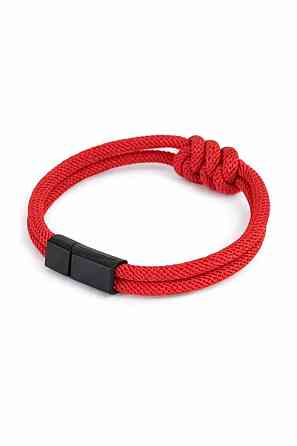 Браслет красный с узлом, плетеный браслет на руку, нейлоновый аксессуар унисекс со стальной застежкой Киев