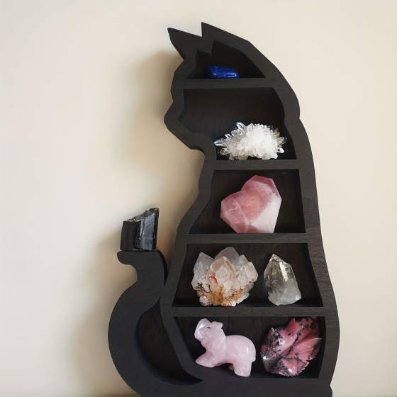 Полка настенная из дерева для декора и украшений, открытая полка на стену 