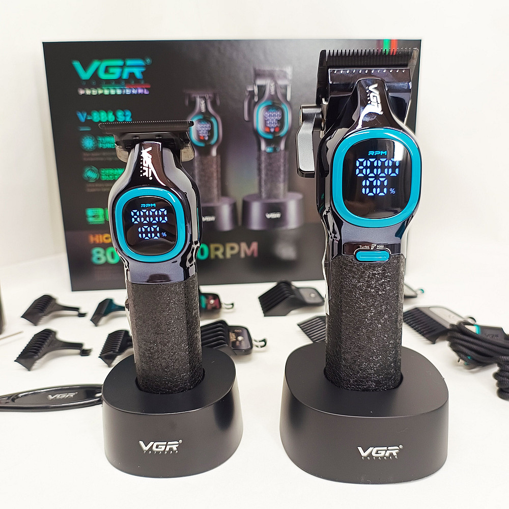 Комплект для стрижки VGR 2 в 1 V-886 S2 BLACK, аккумуляторная машинка и триммер TD-61 Львов - изображение 12