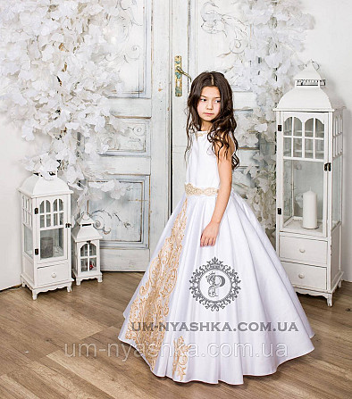 Шикарное длинное платье с золотым купоном на 6-8 лет Кривой Рог - изображение 4