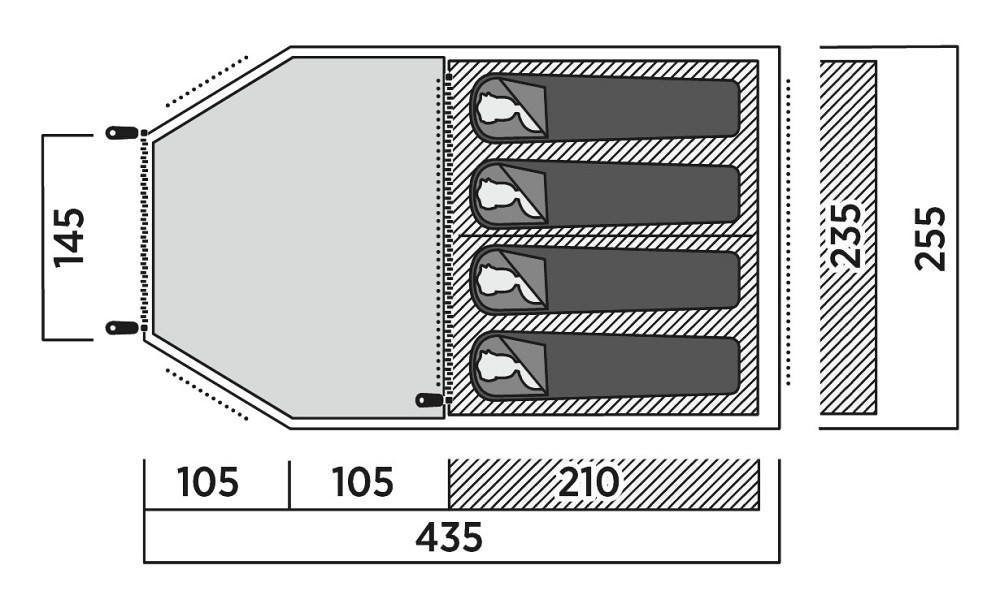 Палатка четырехместная Easy Camp Hidra 4 (120490) Київ - фото 7