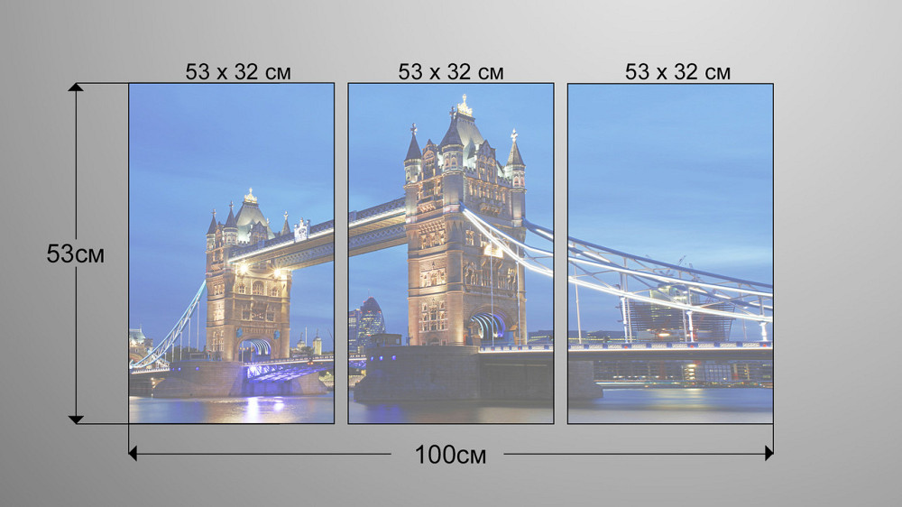 Модульна картина Міст Лондон Art-52_3А Київ - фото 3