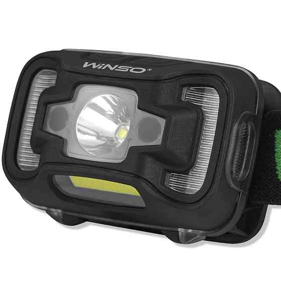Фонарь налобный Winso 200Lm, 5W CREE XTE+COB, 3xAAA, с сенсором белый/красный Львов