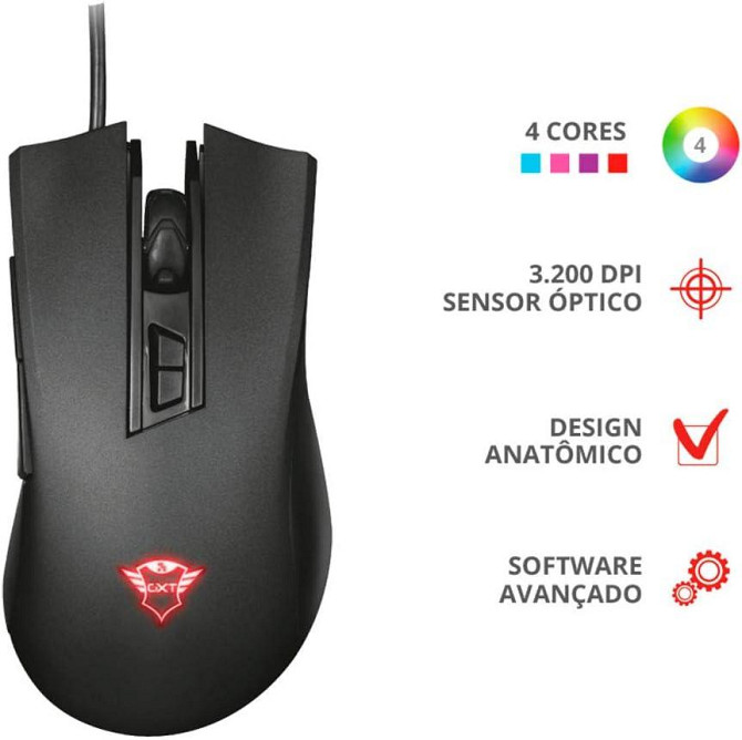 Ігрова геймерська миша Trust Gaming GXT 121 Zeebo дротова з підсвіткою, 3200 DPI, 7 програмованих кн Київ - фото 5