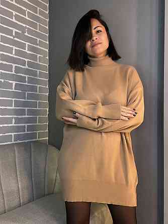 Платье женское My fashion 2024101 свитер воротник хомут оверсайз удлиненный one size, карамель, one  Одесса