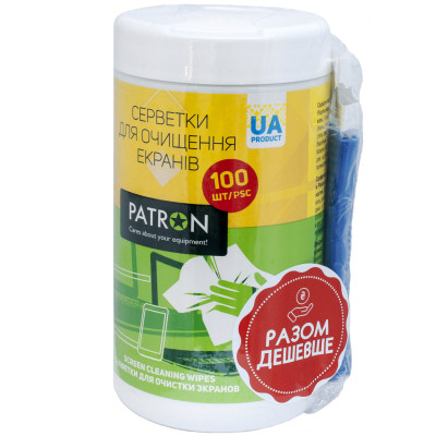 Салфетки Patron for TFT/PDA/LCD 100pcs F3-027 + microfiber 20х20cm (CS-PN-BUNDL-1) Винница - изображение 1