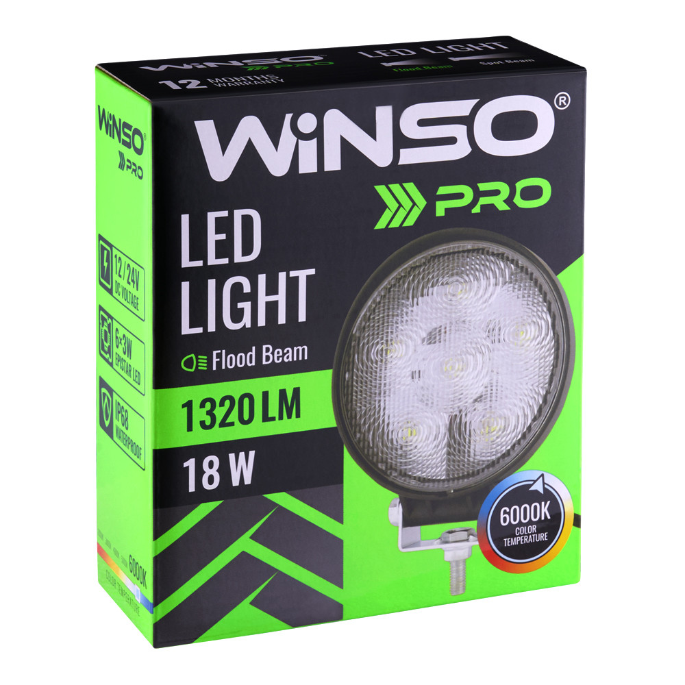 Фара светодиодная Winso Pro Epistar рассеянный 10-30V, 18W (6x3W), 1шт (780410) Львов - изображение 2