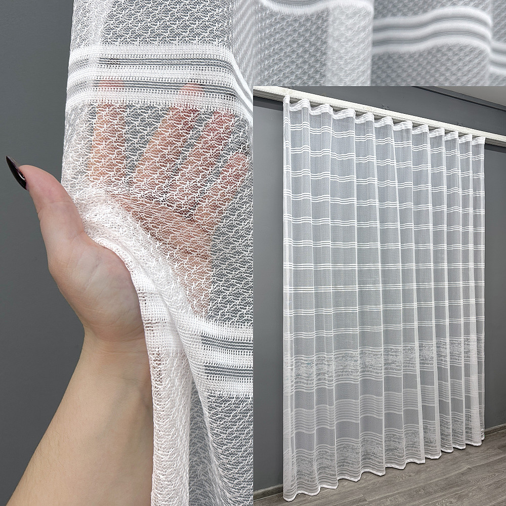 Тюль VR-Textil 1887т Lauren Жакард Білий 300х270 см (42-0840) Київ - фото 1