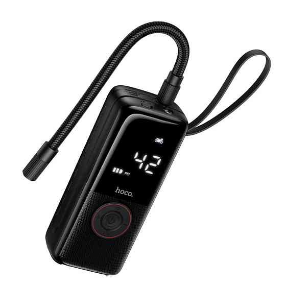 Автомобільний насос HOCO ZP18 Enlighten portable smart air pump Black Одеса