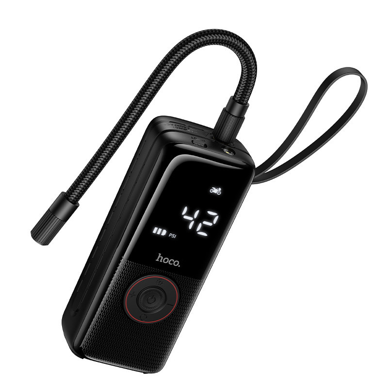 Автомобільний насос HOCO ZP18 Enlighten portable smart air pump Black Одеса - фото 4