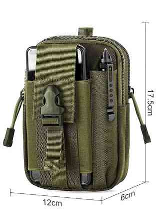 Підсумок-органайзер для телефону, документів та особистих речей олива (тактичний утилітарний, на РПС, пояс, жилет, ремінь, MOLLE) Коломия
