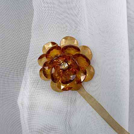 Магніти для штор і гардин Квітка набір 2 шт Бурштиновий (81-306) Київ