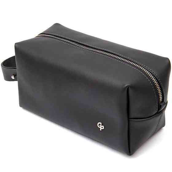 Мужской матовый кожаный несессер GRANDE PELLE 11508 Черный Киев