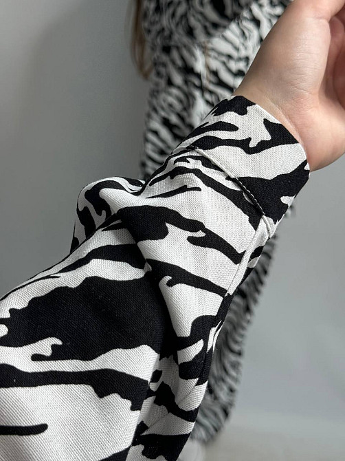 Костюм женский летний лен Черно-Белый Животные принты XS-S Харьков - изображение 4