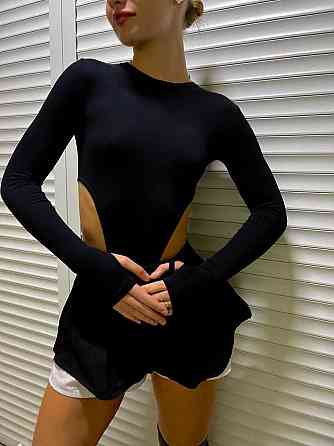 Жіноче ефектне боді з довгим рукавом віскоза Одеса